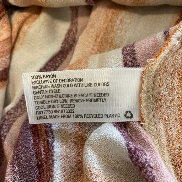 Xhilaration Striped Midi Casual  Dress Front Tie - Picture 8 of 8